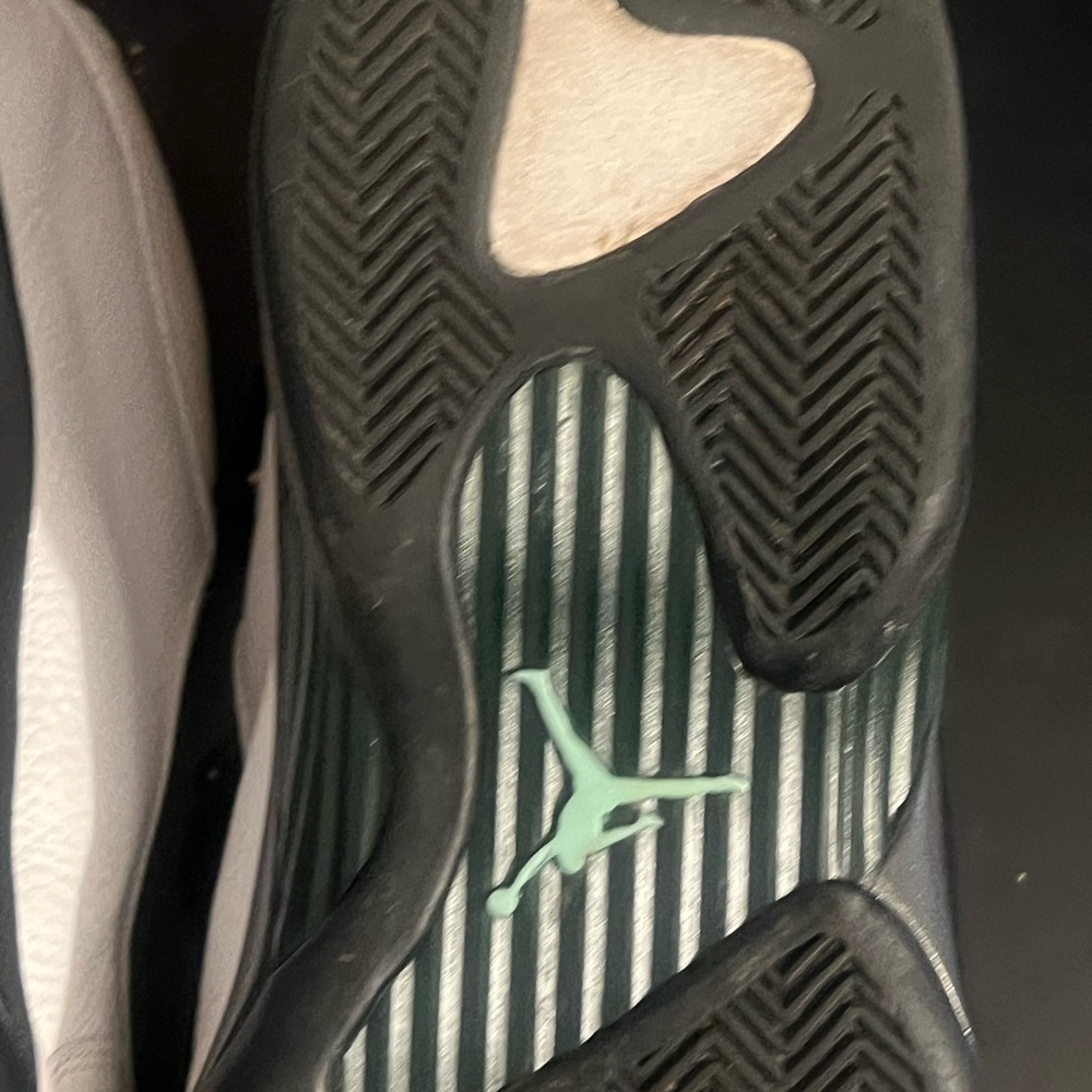 Jordan White and Black High-Top Sneakers with Leather Overlays - Picture 8 of 12